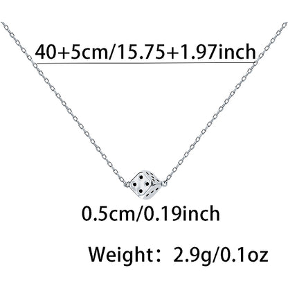 S925 Silver Geometric Dice Jewelry Set, Fashionable and Minimalist