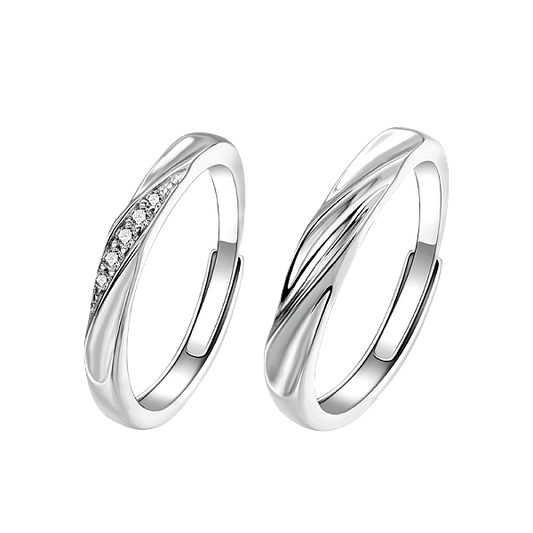 S925 Silver Mobius Ring Couple Ring Adjustable Size Gift