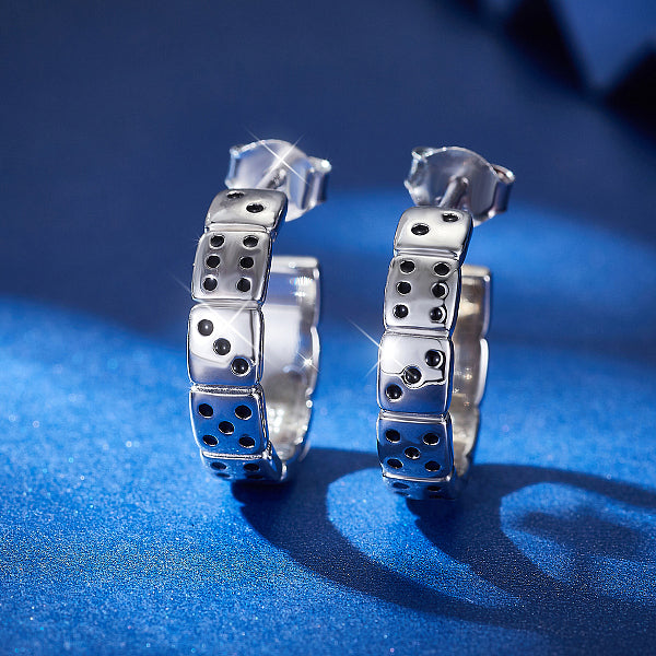 S925 Silver Geometric Dice Jewelry Set, Fashionable and Minimalist