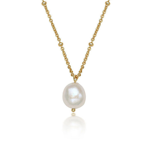 S925 Silver Baroque Pearl Necklace: Elegant Gift for Mom/Wife/Her