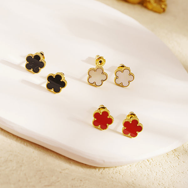 Stylish and Elegant Stainless Steel Flower Earrings for Women