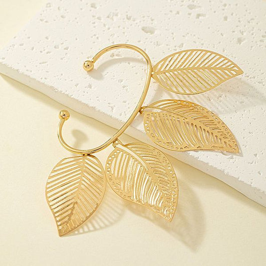 Fairy Style Oversized Leaves Alloy Plating Gold Plated Women'S Ear Clips