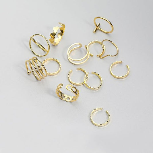 Basic Simple Style Solid Color Alloy Wholesale Open Rings