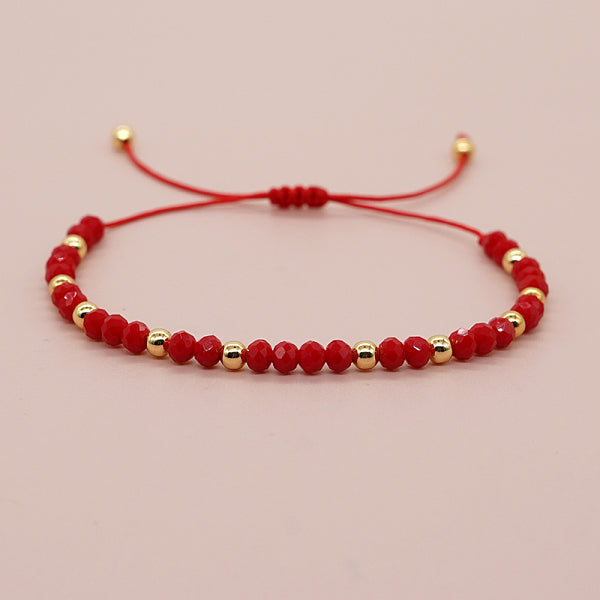 Crystal Bracelet with <4mm Gold Beads>