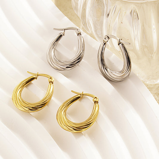 Stylish Stainless Steel Round Earrings - Perfect for Daily Wear and Parties