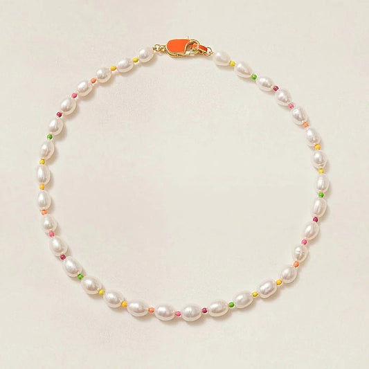 S925 Silver Neon Pearl Necklace - Elegant Jewelry for Mother's Day/Birthday