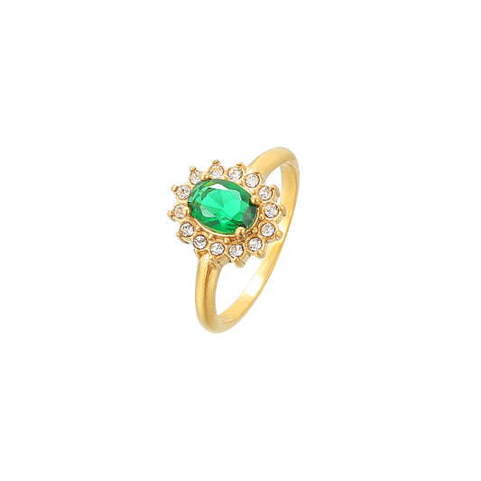 24K Gold Plated Cubic Zirconia Ring for Fashionable Ladies