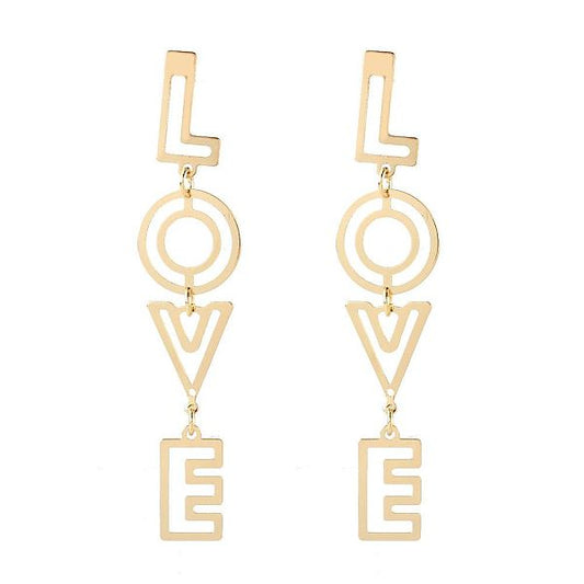 Retro Style Hollow LOVE Letter Earrings Wholesale