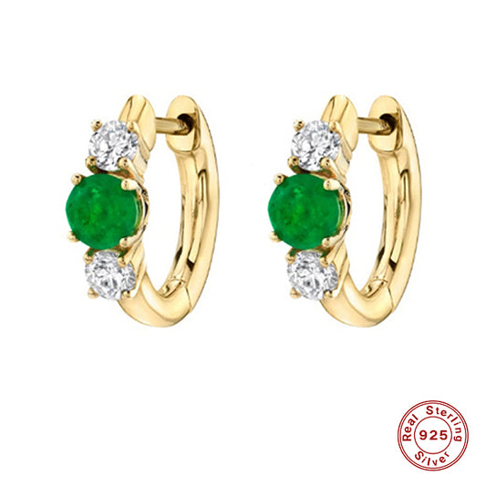 S925 Silver Earrings: Colorful Zirconia, Elegant and Versatile Jewelry for Women