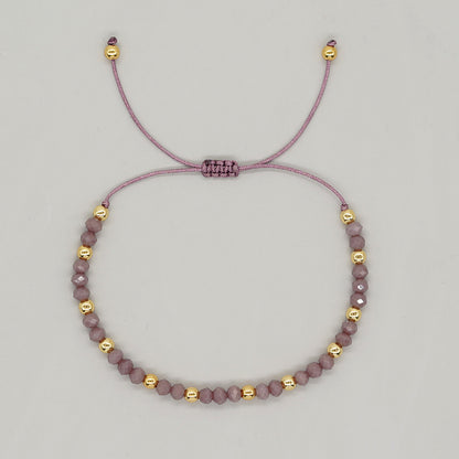 Crystal Bracelet with <4mm Gold Beads>