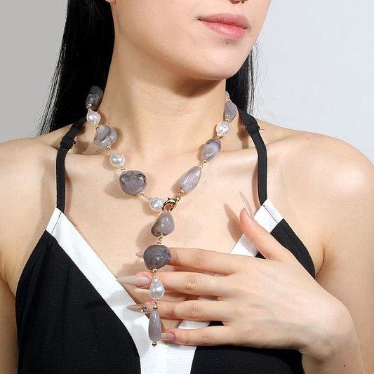 Exaggerated Vacation Irregular Resin Women's Necklace