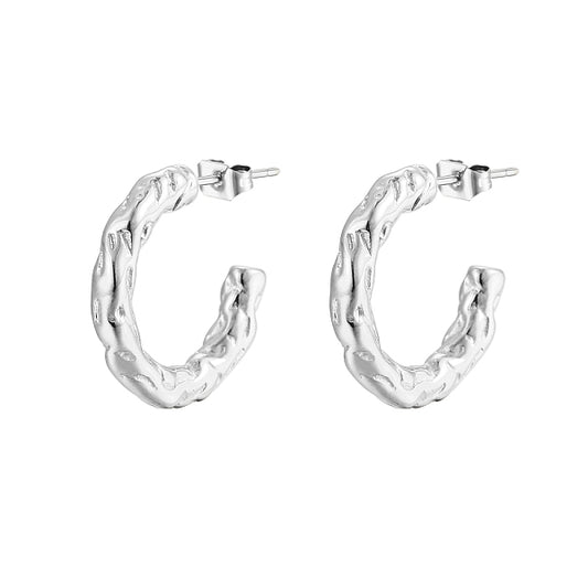 Minimalist Stainless Steel C-shaped Stud Earrings for Women, Perfect Birthday Gift
