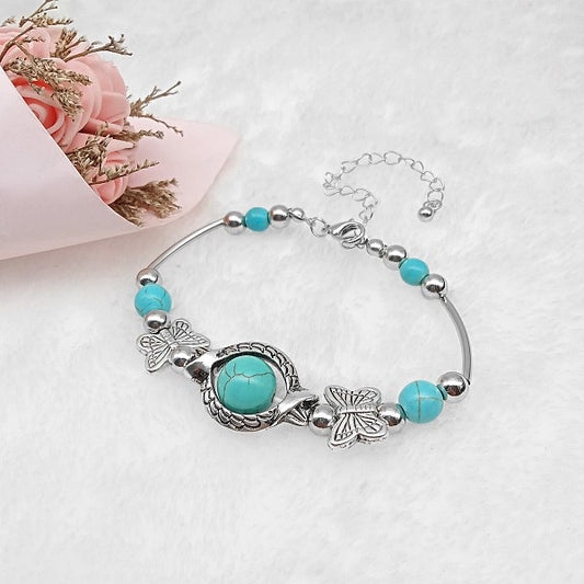 Personalized jewelry versatile turquoise handmade bracelet popular butterfly bracelet jewelry