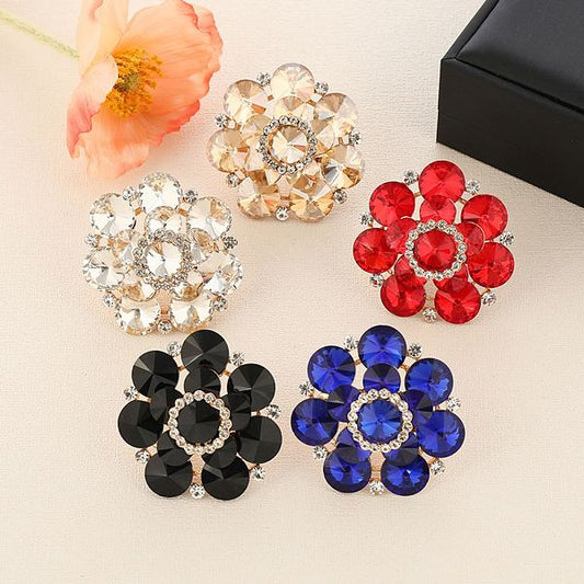 IG Style Exaggerated Flower Alloy Plating Inlay Rhinestones Women's Open Rings