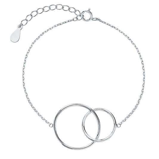 S925 Sterling Silver Bracelet: Minimalist Mobius Circle Fashion Jewelry