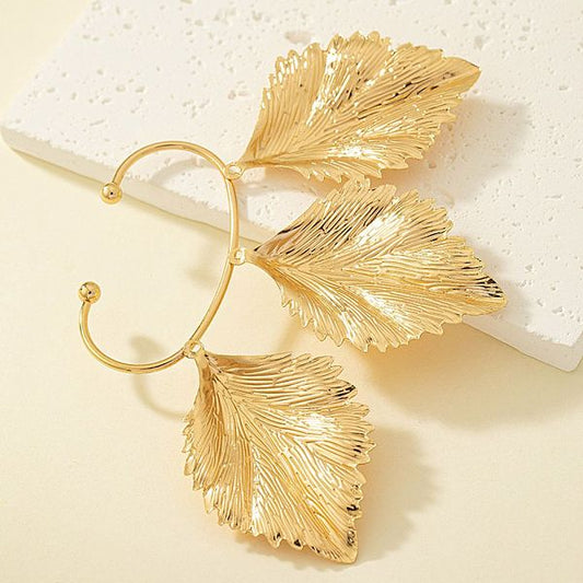 Retro Exaggerated Artistic Leaves Alloy Plating Women'S Ear Clips