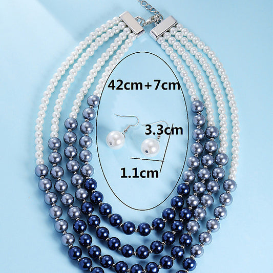 Elegant Layered Pearl Jewelry Set for Women, Perfect Holiday Gift